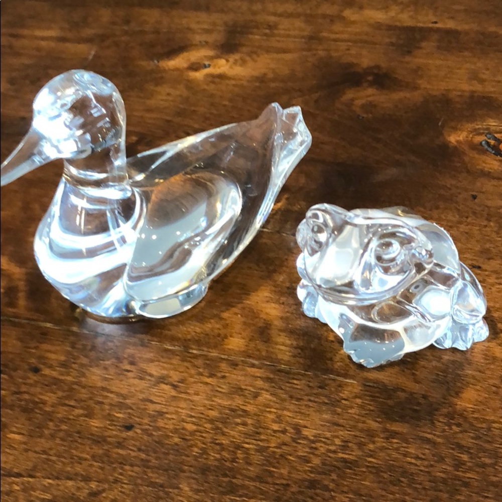 Set of 2 glass animals.  Duck is Baccarat
